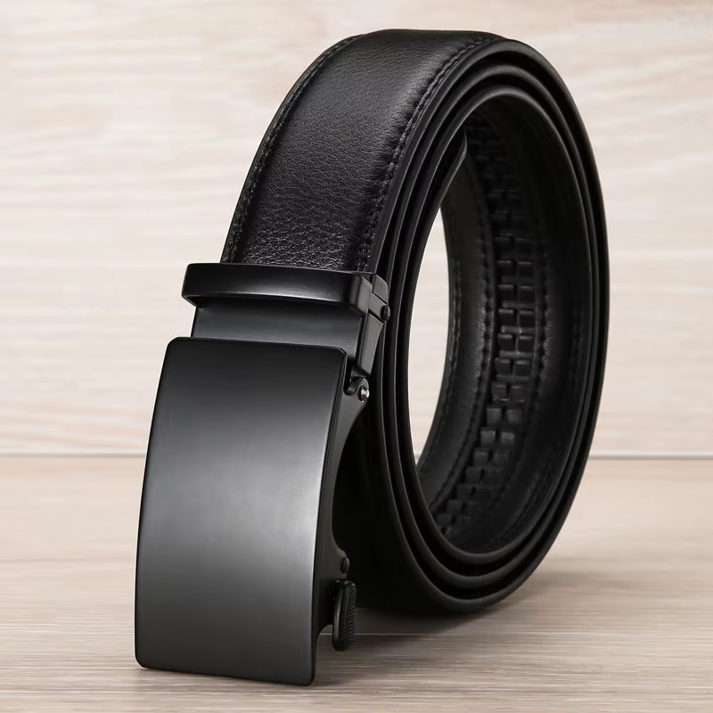 Ceinture d'affaires noire pour hommes – Sangle de taille en cuir PU de luxe