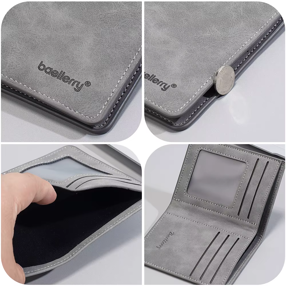 Baellerry nouveau court hommes portefeuille petits sacs de cartes porte-Photo mince mâle