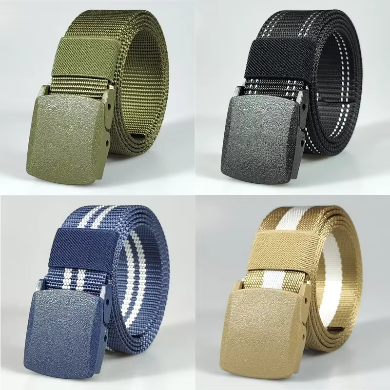 Rouge boucle automatique Nylon tactique hommes ceinture taille toile