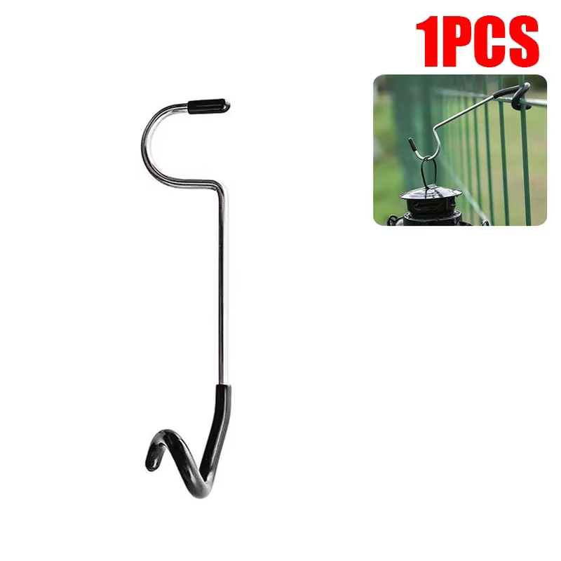 Support de lumière en acier inoxydable, crochets portables, poteau de tente, cintre de lampe, chasse, pêche, lanterne, outils de Camping en plein air