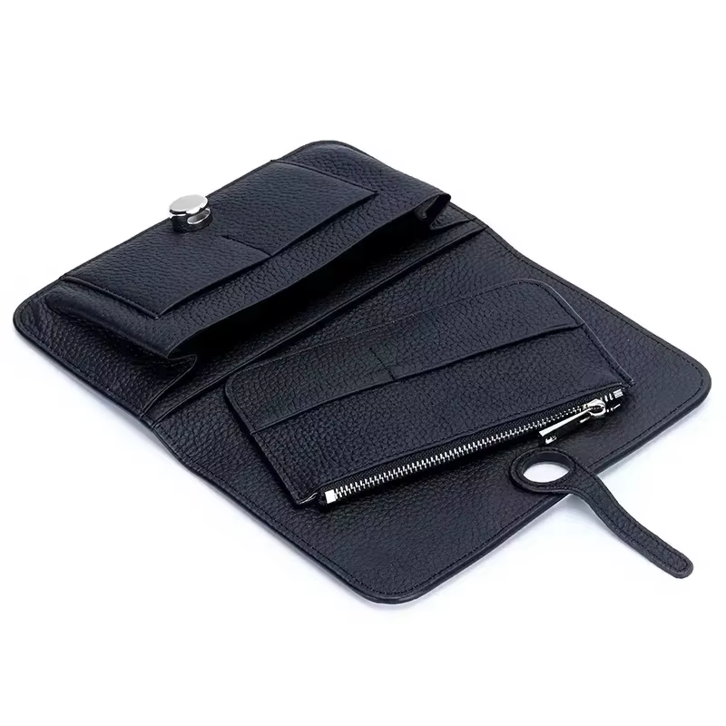 Portefeuille long en cuir véritable pour femmes