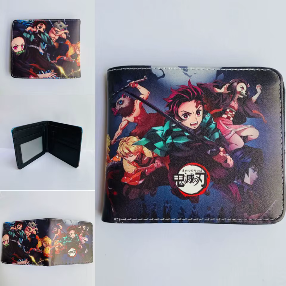 Demon Slayer: Kimetsu No Yaiba Anime périphérique court portefeuille zéro portefeuille étudiant hommes et femmes Simple portefeuille