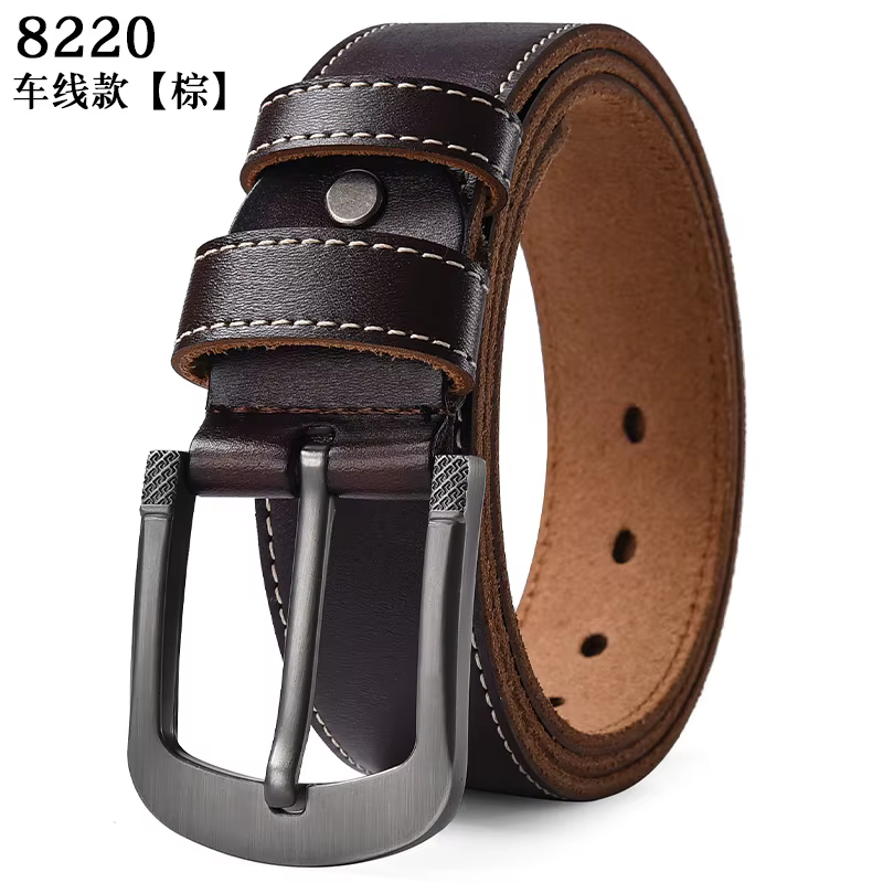 Grande taille 105-140 150 160 170 cm en cuir véritable jean ceinture 3.8 CM peau de vache cuivre boucle