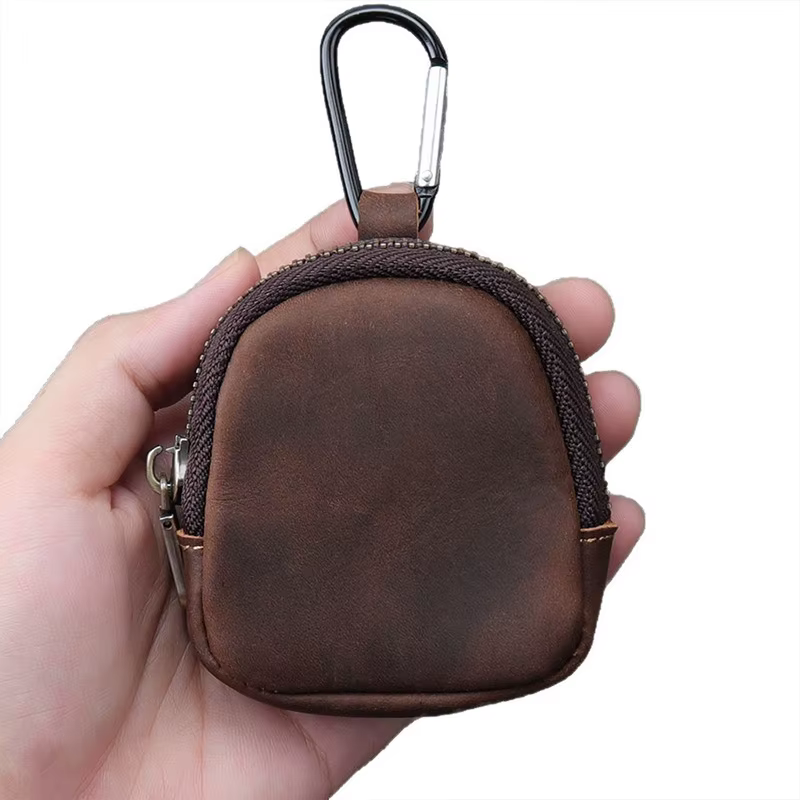 WERLLANDS Mousqueton en cuir PU multicolore rétro mini porte-monnaie porte-clés portefeuille