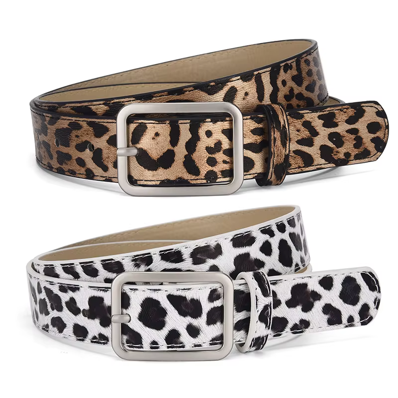 Ceinture en cuir Pu zèbre pour filles