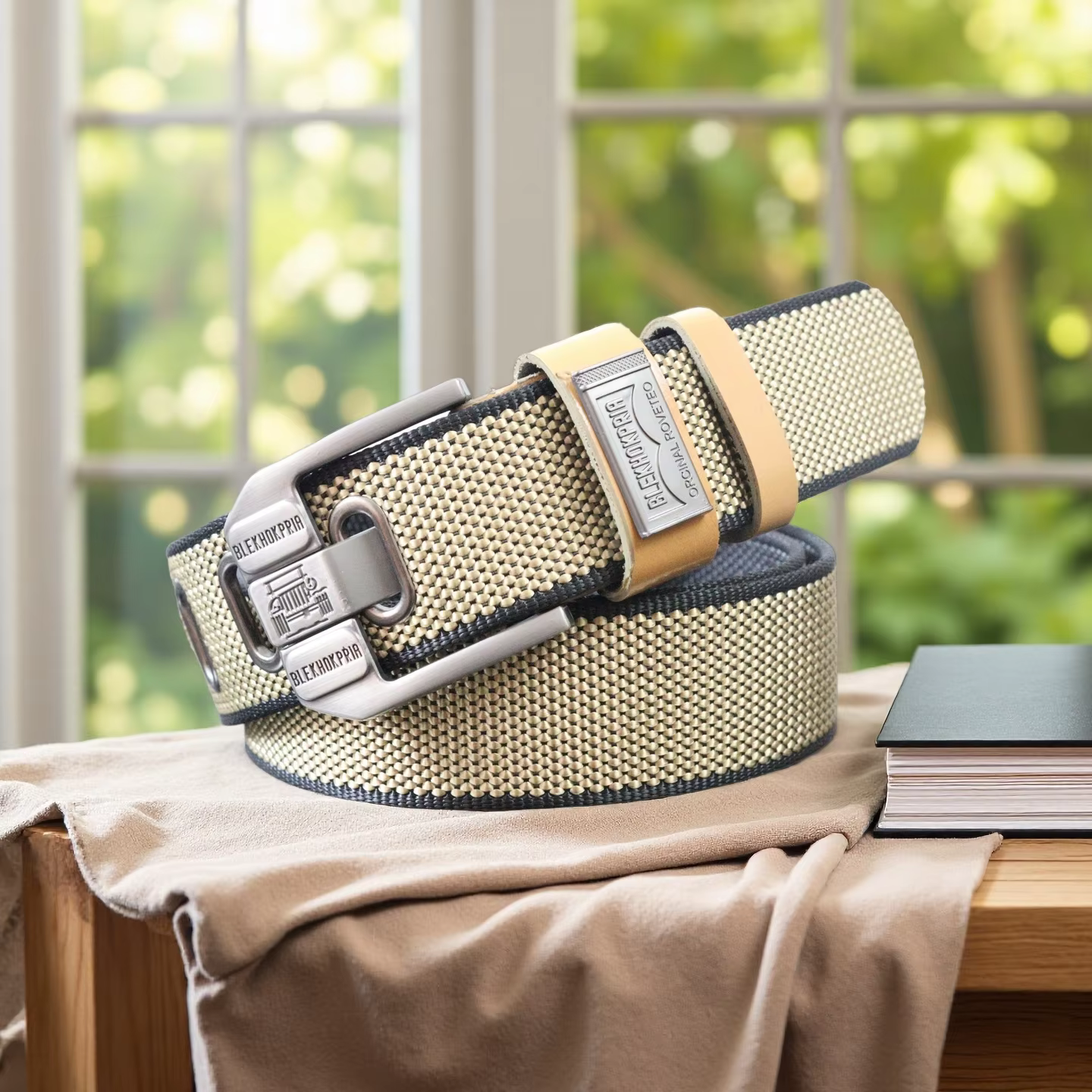 Ceinture en toile à boucle ardillon pour hommes pour adolescents – Décontracté rétro élégant de haute qualité