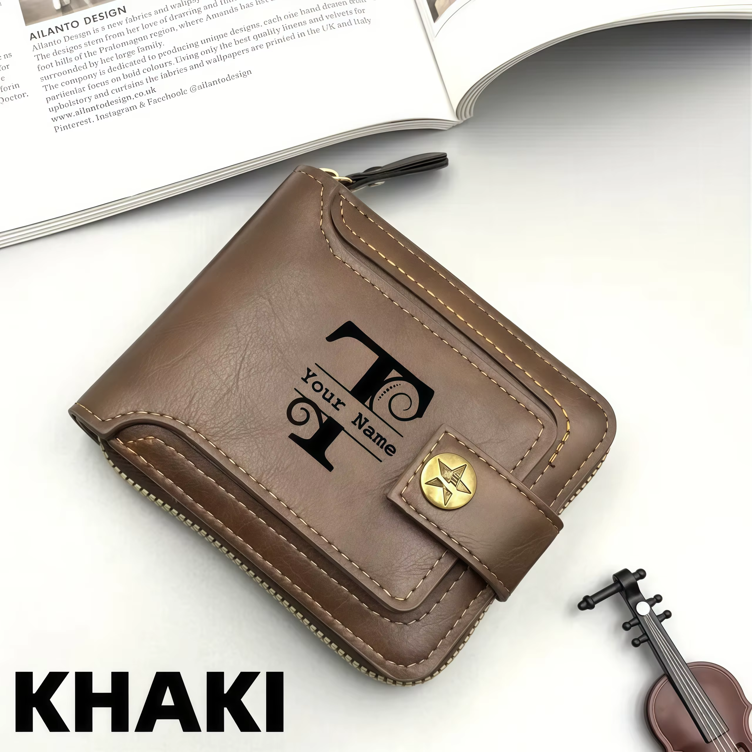 Portefeuille personnalisé pour homme avec nom