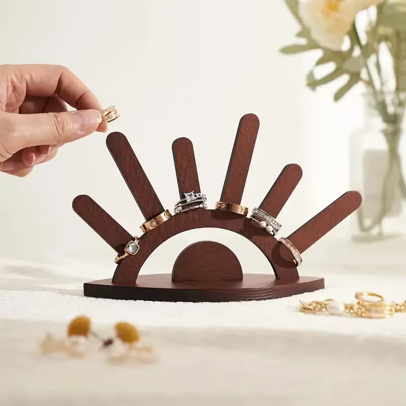 Support de présentation de bijoux en bois de qualité supérieure, créatif, fait main, pour bagues, colliers, boucles d'oreilles, décoration intérieure, cadeau