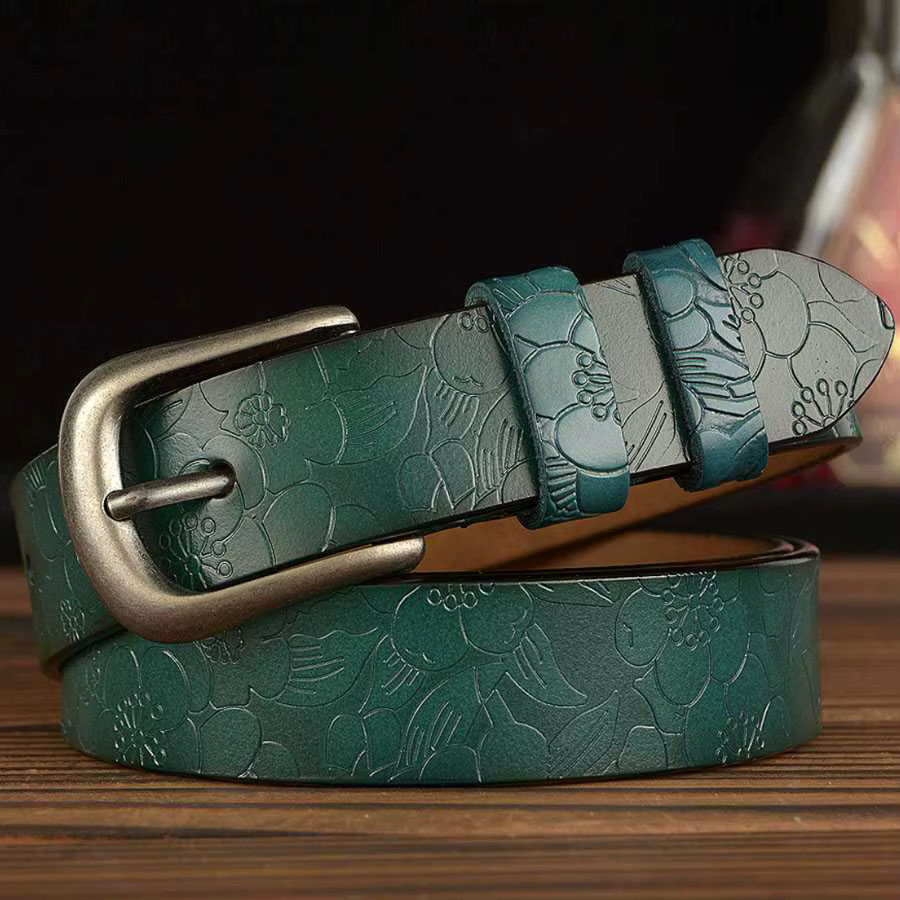 Longueur: 110-120 cm femmes ceinture en cuir véritable femme