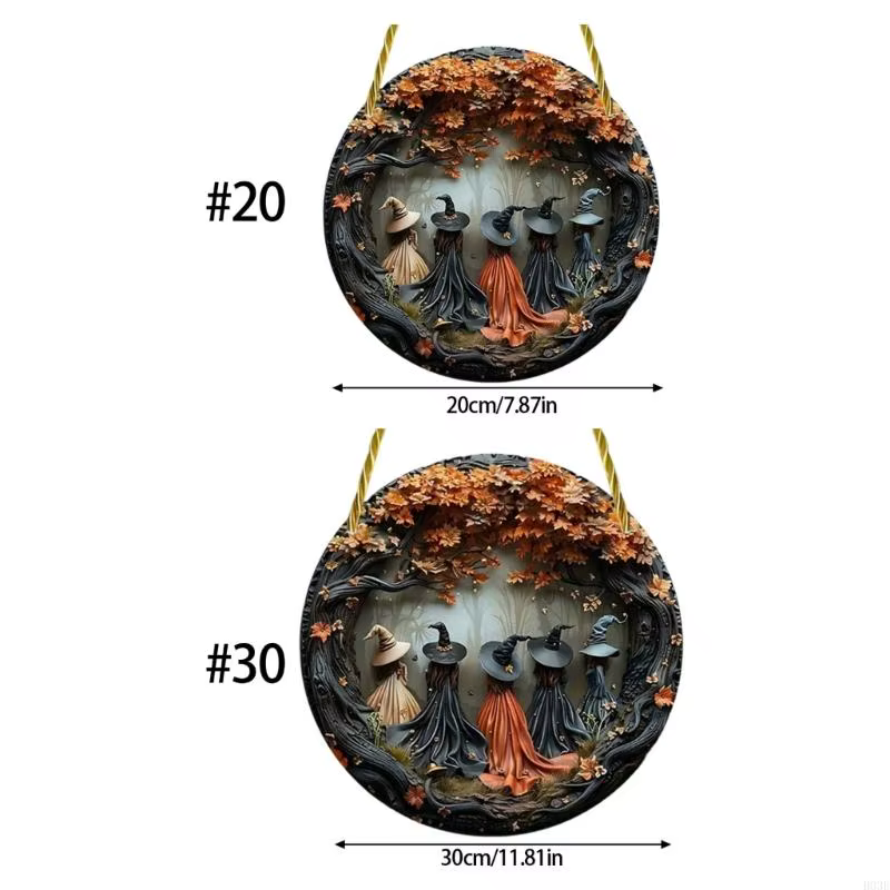 Halloween Wooden Porch Decoration Witch Match Porte d'entrée Porte suspension pour les festivals fête intérieure b03e
