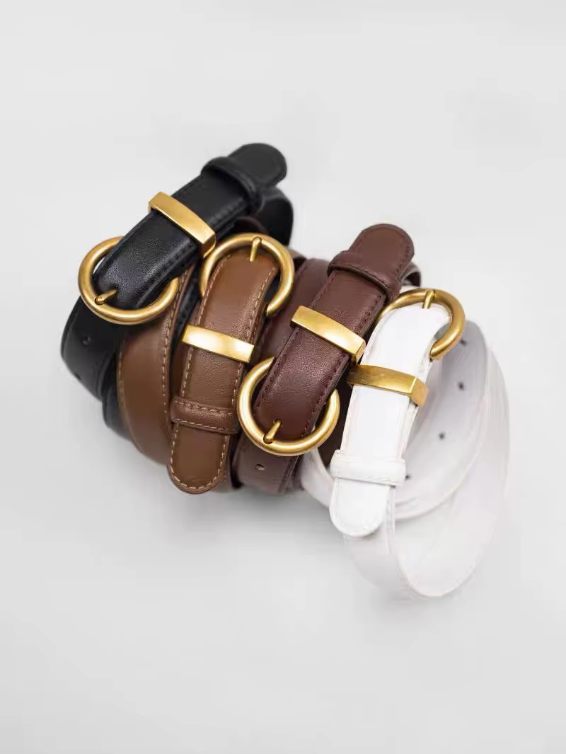 Ceinture en cuir véritable pour femme