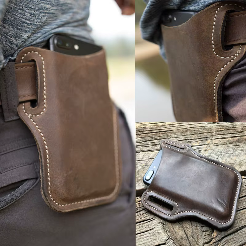 Étui pour téléphone portable pour hommes accroché avec poches ceinture portefeuille