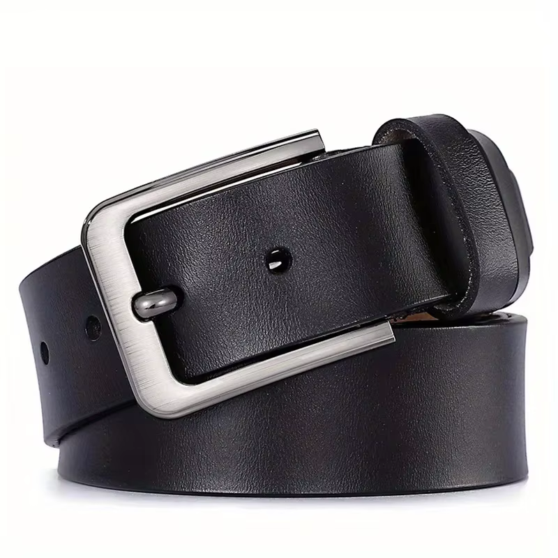 Ceinture pour hommes Original en cuir véritable alliage métal boucle ardillon taille sangles Plus