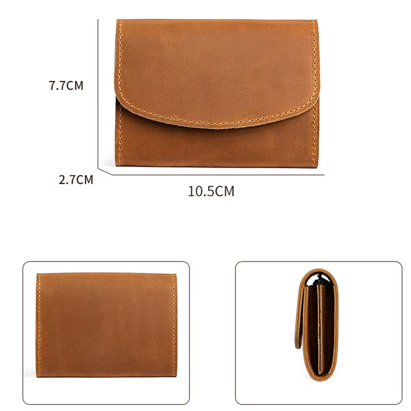 Vintage Crazy Horse cuir porte-carte de crédit portefeuille hommes véritable peau de vache mince ID VIP cartes de visite étui sac petites pièces de monnaie sacs à main