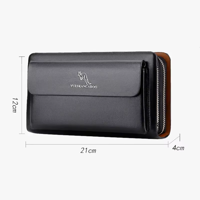 Portefeuille long en cuir PU pour hommes