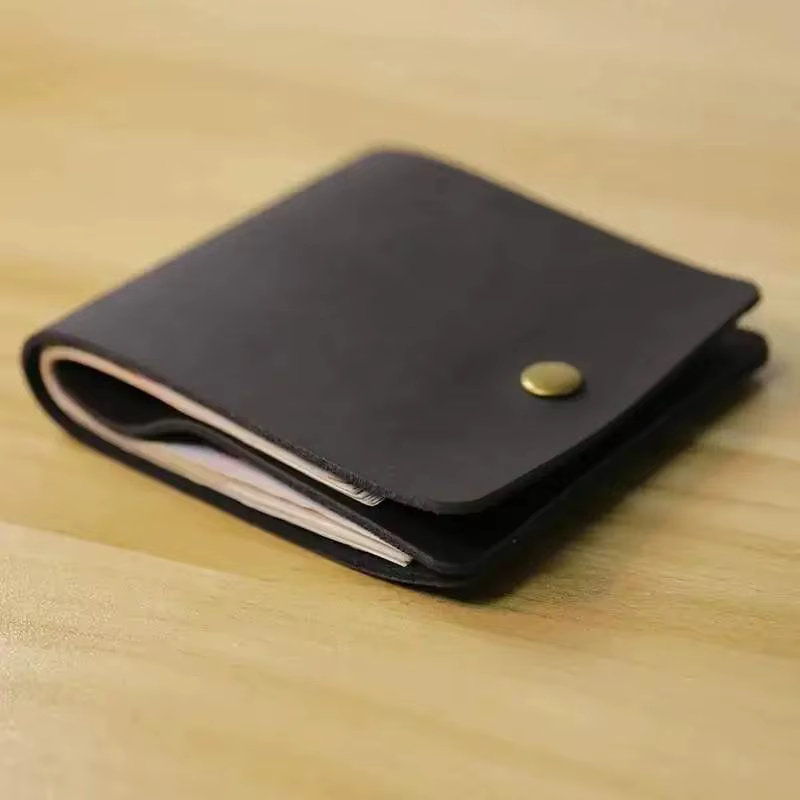 1 PC rétro minimaliste à deux volets en cuir porte-cartes pour hommes et femmes envelopper porte-carte de crédit Porte Carte portefeuille