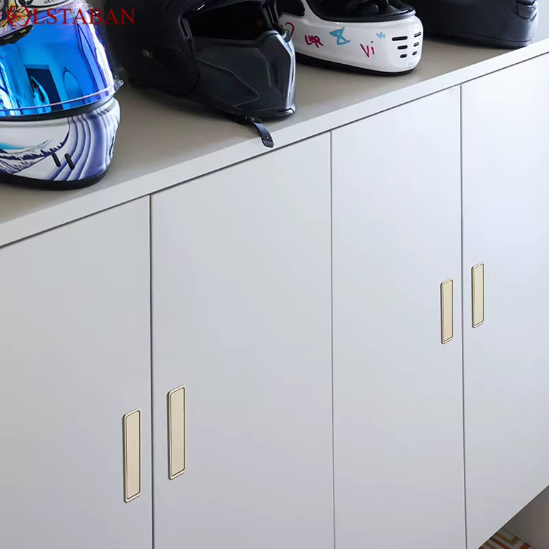 Poignée intégrée dissimulée pour porte coulissante Simple et moderne en alliage de Zinc pour armoire de cuisine meubles invisibles boutons de traction colorés fendus