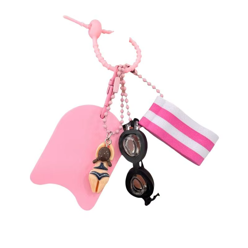Porte-clés pour bateau, pour la pêche, la navigation, le surf, la natation, les sports nautiques, porte-clés flottant, porte-clés flottant jaune et rose