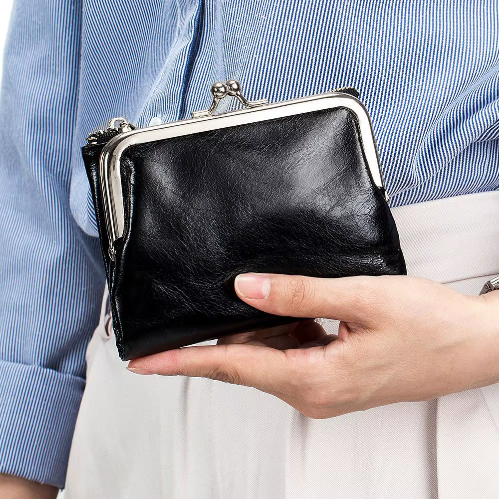 Portefeuille vintage en cuir pour femme