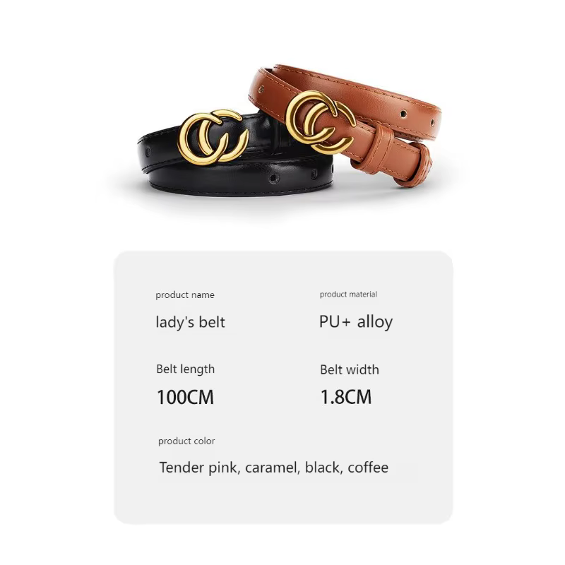 Ceinture en cuir véritable pour femmes avec boucle classique