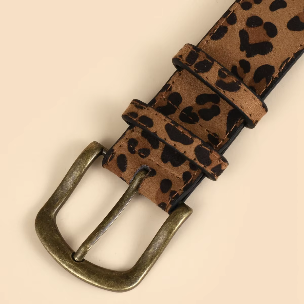 Boho Style PU imprimé léopard ceinture femmes robe coupe ajustée