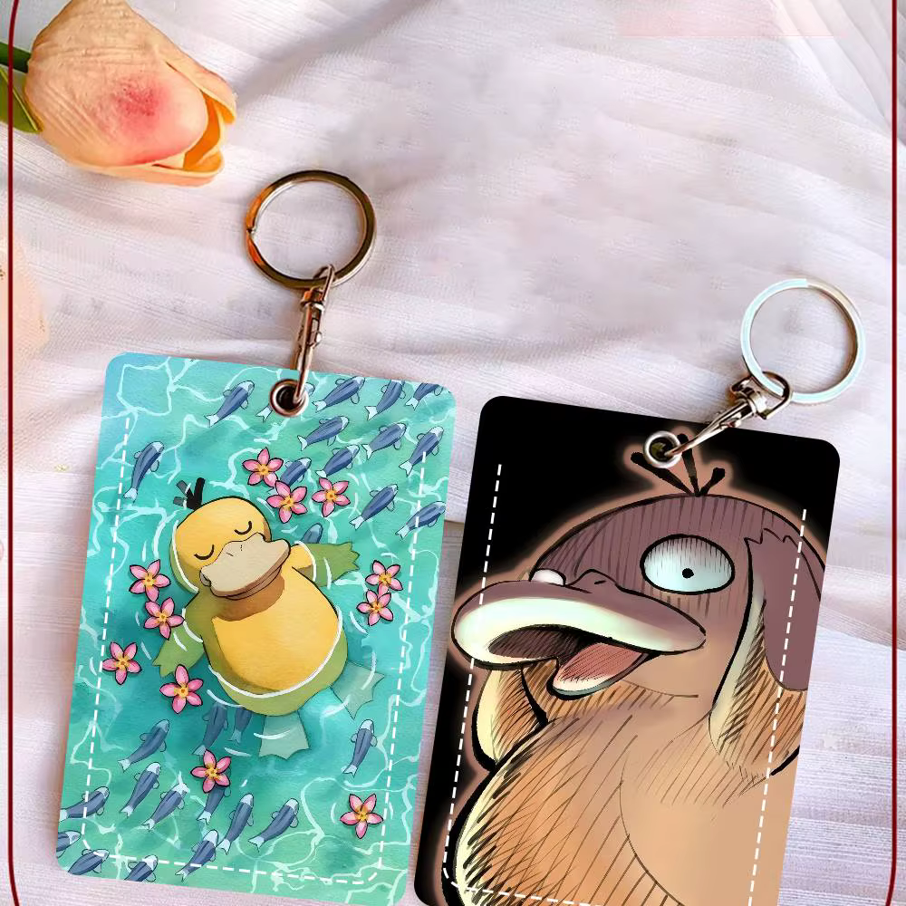 Portefeuille en cuir minimaliste P-Psyduck-s-G-Gengar-s