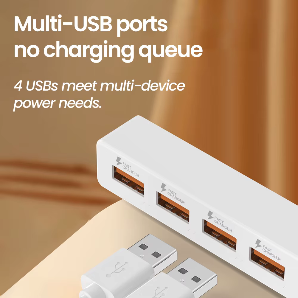 Prises USB 4 ports, HUB de chargement de bureau, séparateur USB haute vitesse, convertisseur USB 2.0 pour PC, accessoires informatiques