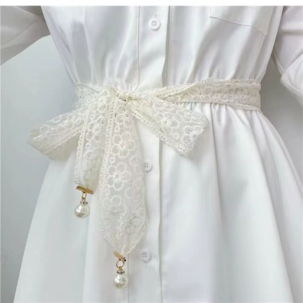 Ceinture de perles blanches pour femmes