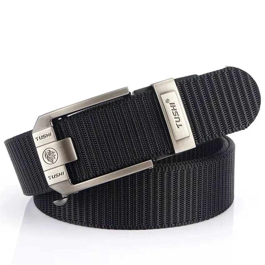 Ceintures en toile à boucle automatique en métal de luxe pour hommes