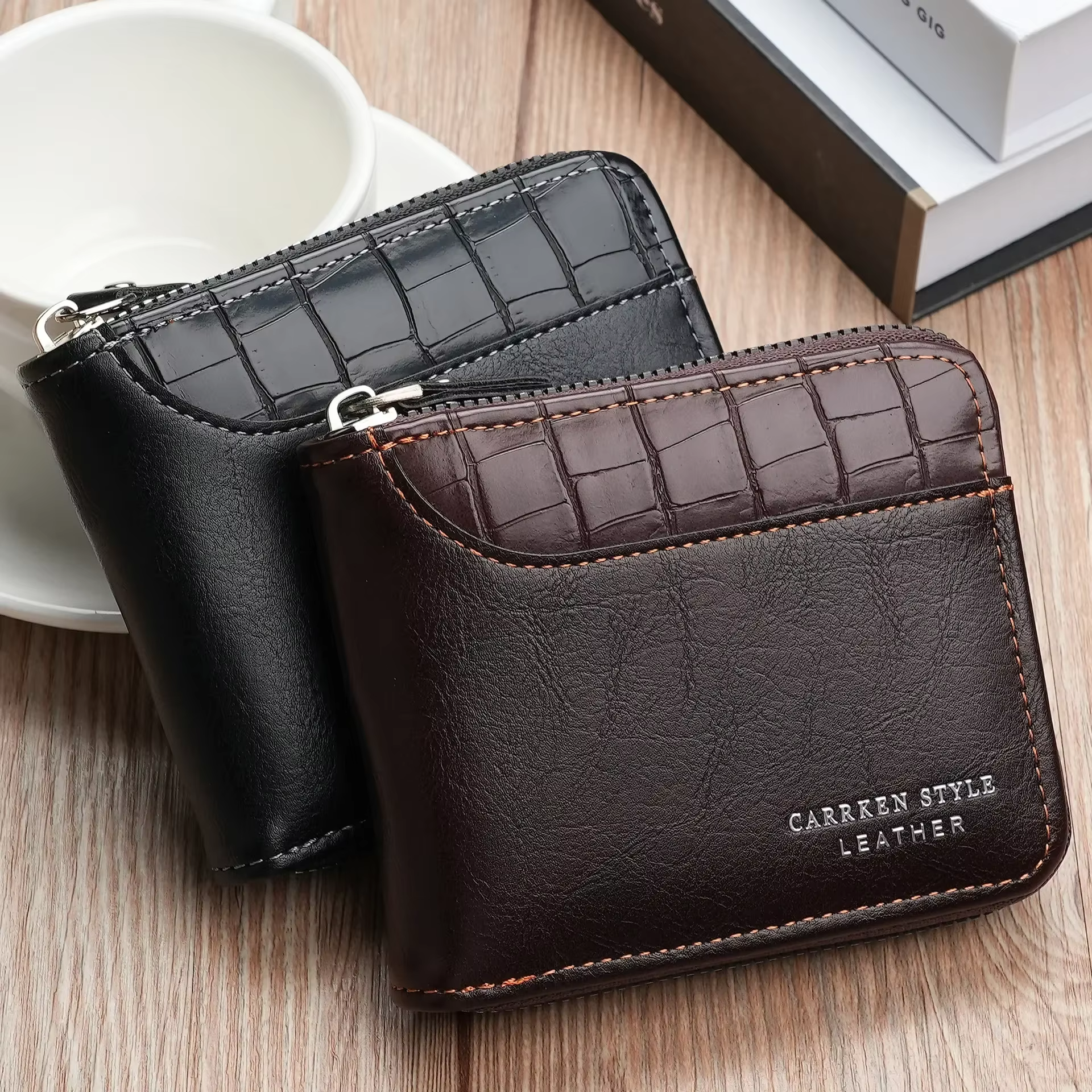 Portefeuille en cuir pour hommes