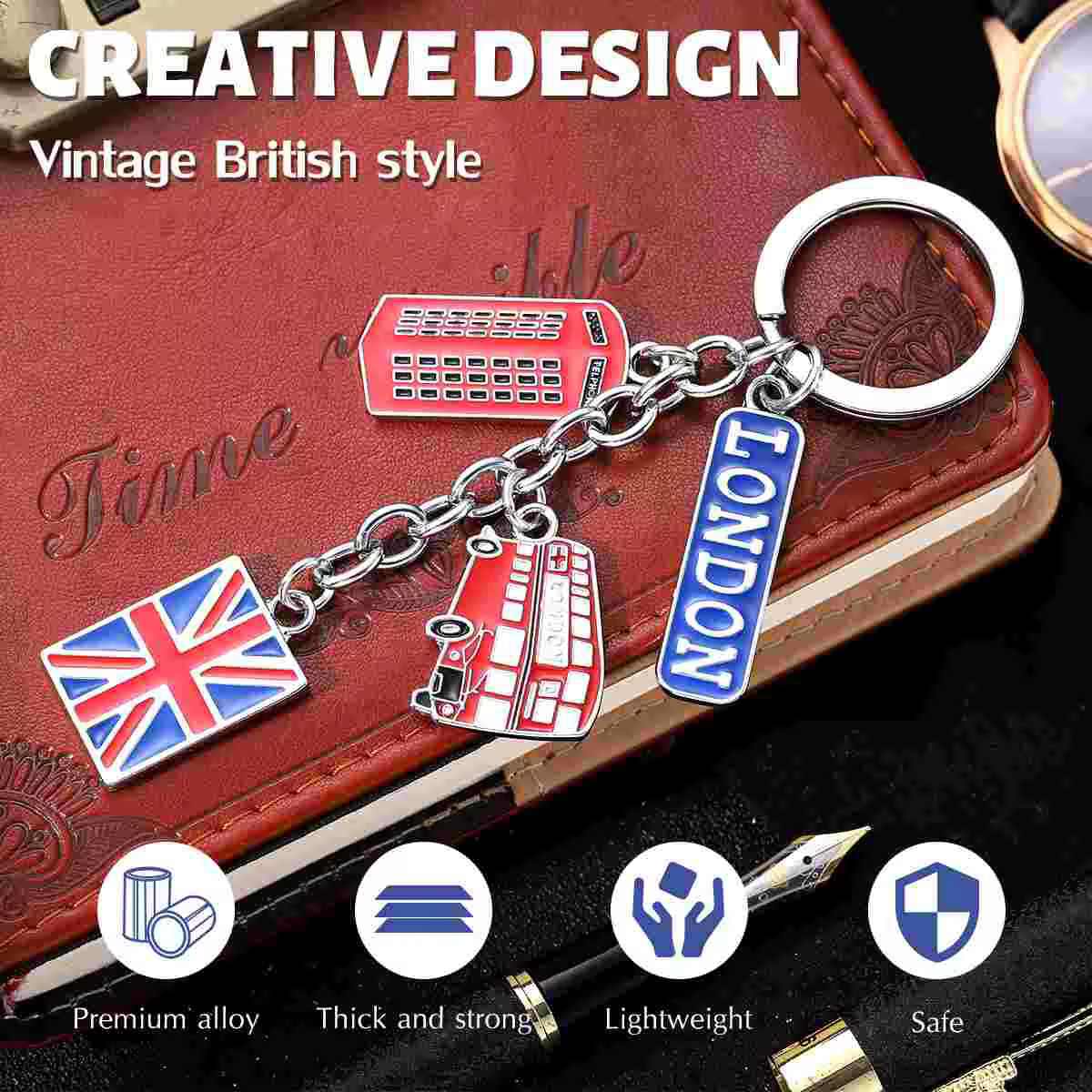 Porte-clés vintage style britannique Union Jack