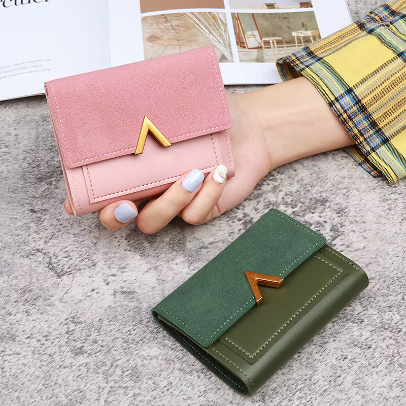 Portefeuille en cuir pour femmes avec fermeture éclair