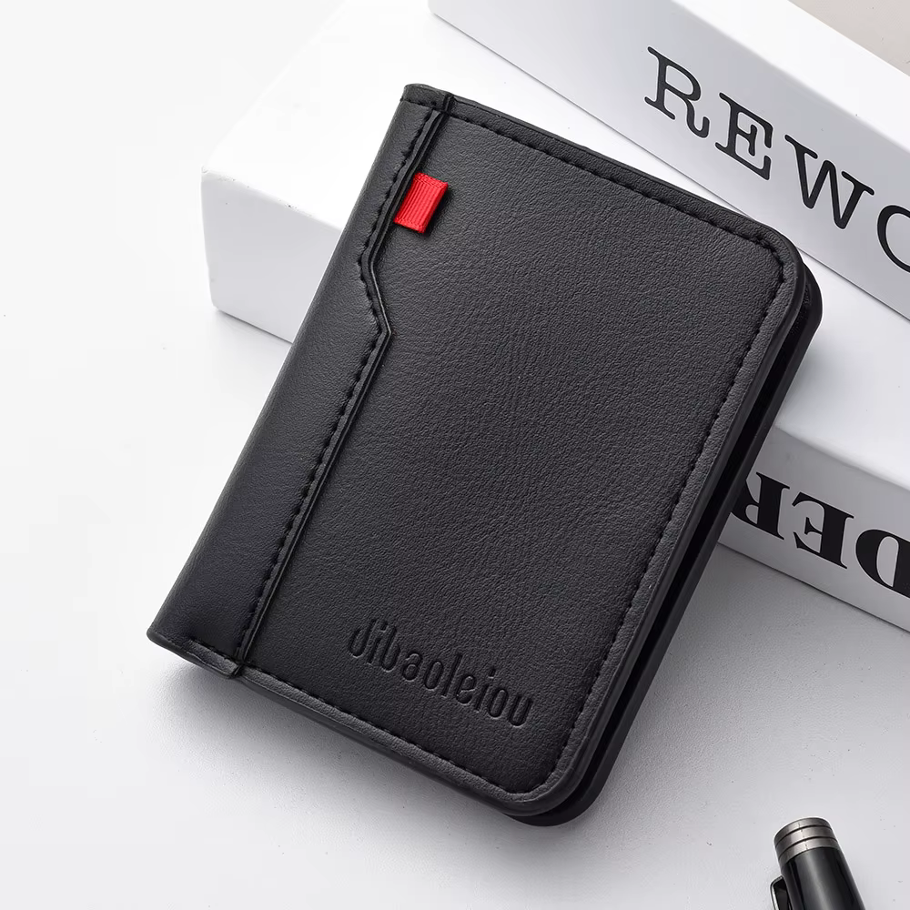 Mini portefeuille Ultra-fin en cuir PU souple pour hommes
