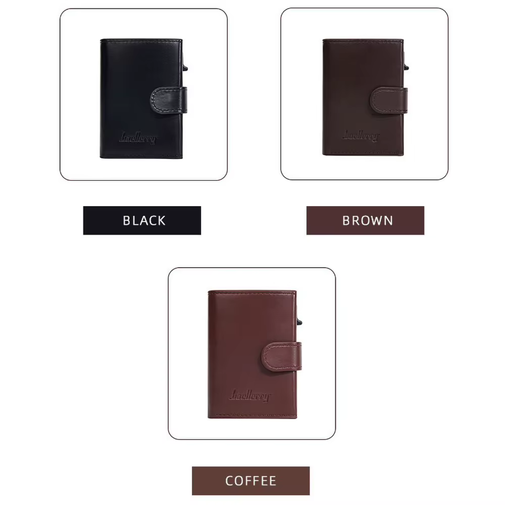 Baellerry Porte-cartes en aluminium pour homme avec bouton coulissant pop-up automatique