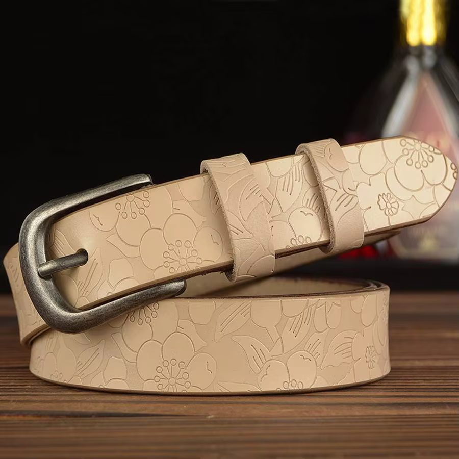 Longueur: 110-120 cm femmes ceinture en cuir véritable femme