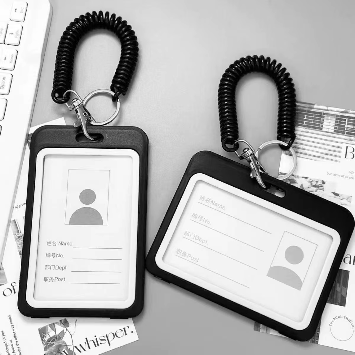 Porte-carte transparent double face adapté au