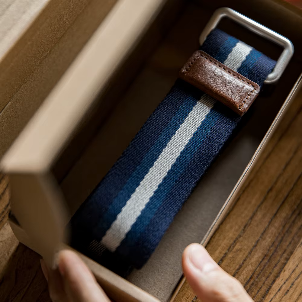 Maden – ceinture rayée rétro à Double anneau