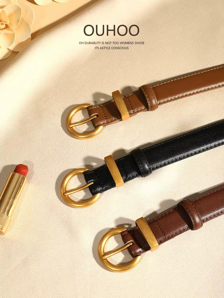 Ceinture en cuir véritable pour femme