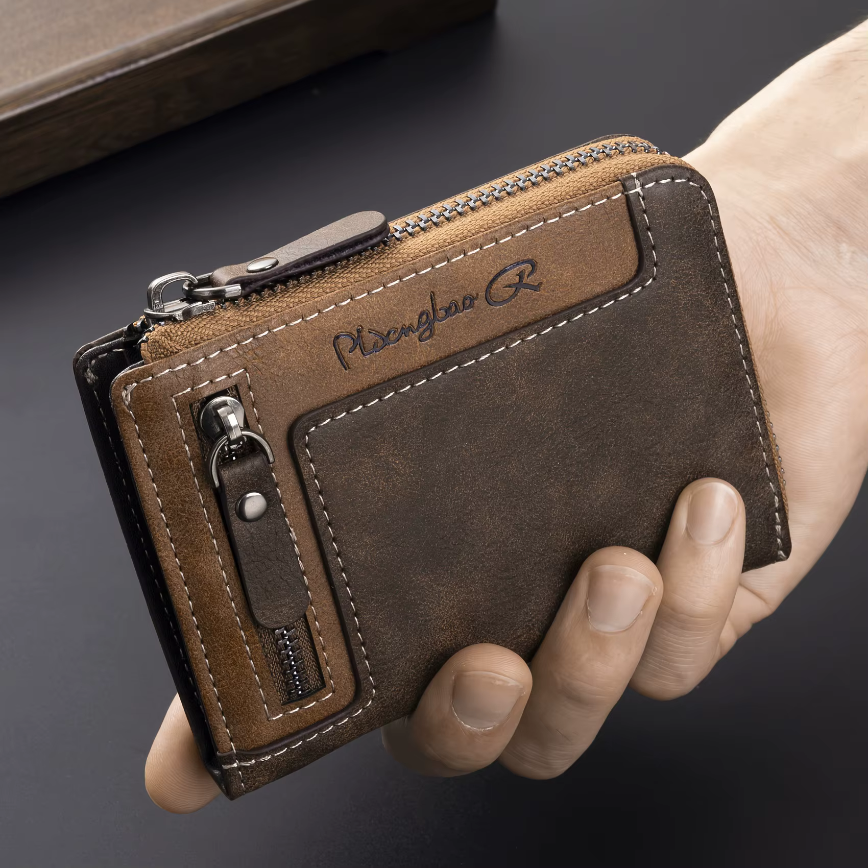 Portefeuille court rétro pour hommes