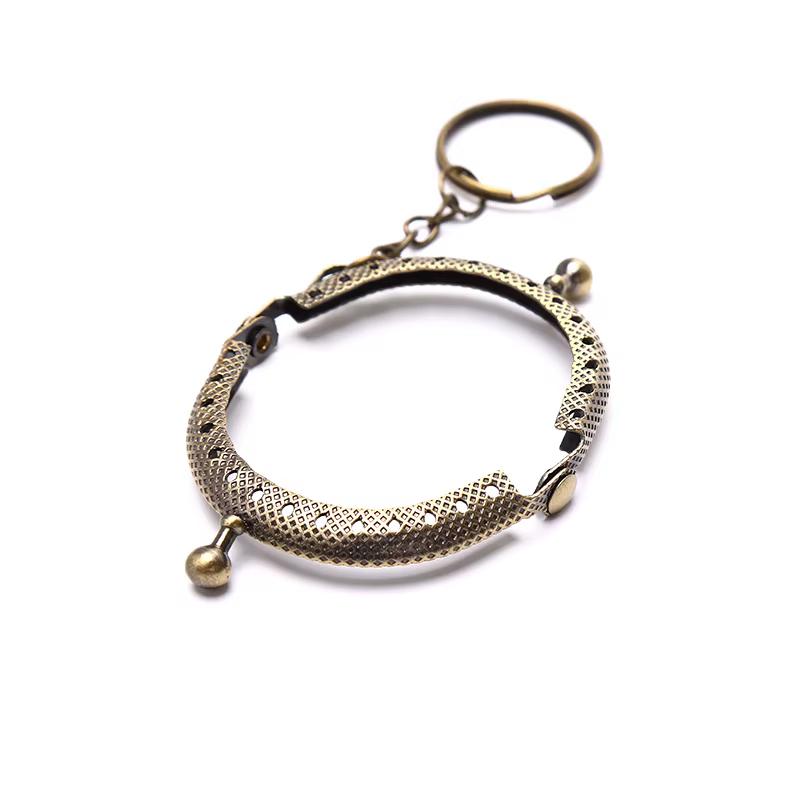 Porte-monnaie 5cm, cadre métallique avec porte-clés