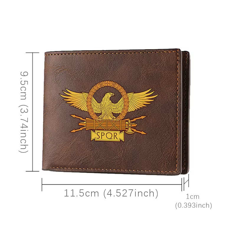 Portefeuille en cuir PU SPOR Eagle Emblem pour homme