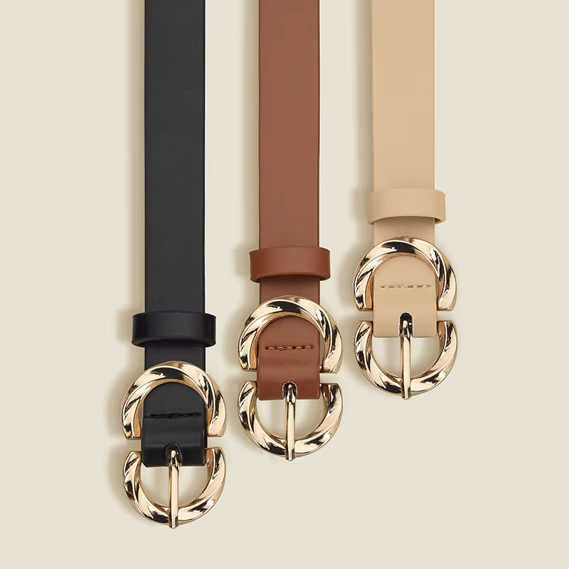 Ceinture à boucle ronde personnalisée pour femmes