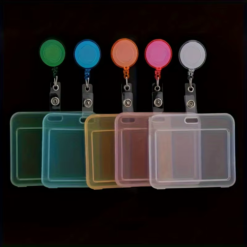 Porte-carte horizontal transparent durable avec boucle facile à tirer