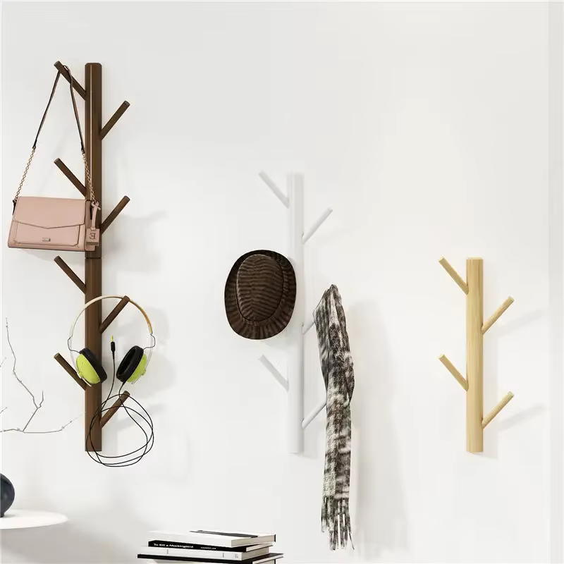 Cintre mural en bois massif simple et moderne, armoire T1, meubles de chambre à coucher, vêtements ménagers, rangement pour chapeaux