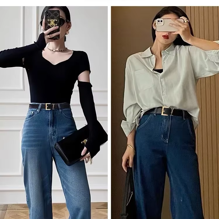 Ceinture en cuir noir Simple à la mode pour femmes