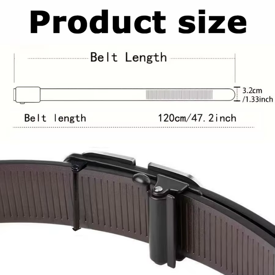 Ceinture noire à boucle automatique pour hommes