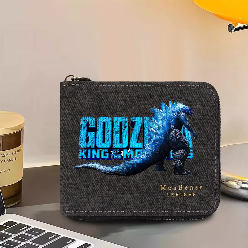 Portefeuille Godzilla tendance avec fermeture éclair