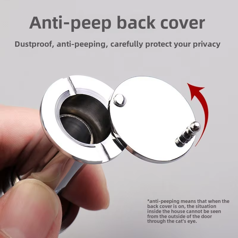 1 PCS Visière de porte 220 degrés avec lentille en verre HD grand angle, œil-magic de sécurité dissimulé, lentille en verre réglable pour quincaillerie de meubles
