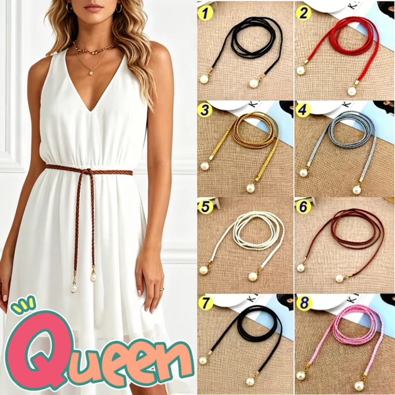 Ceinture fine vintage bohème à nœuds pour femme