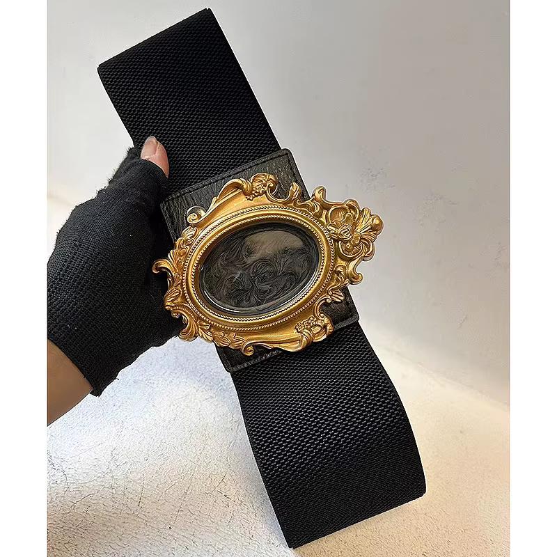 Ceinture en cuir style baroque rétro